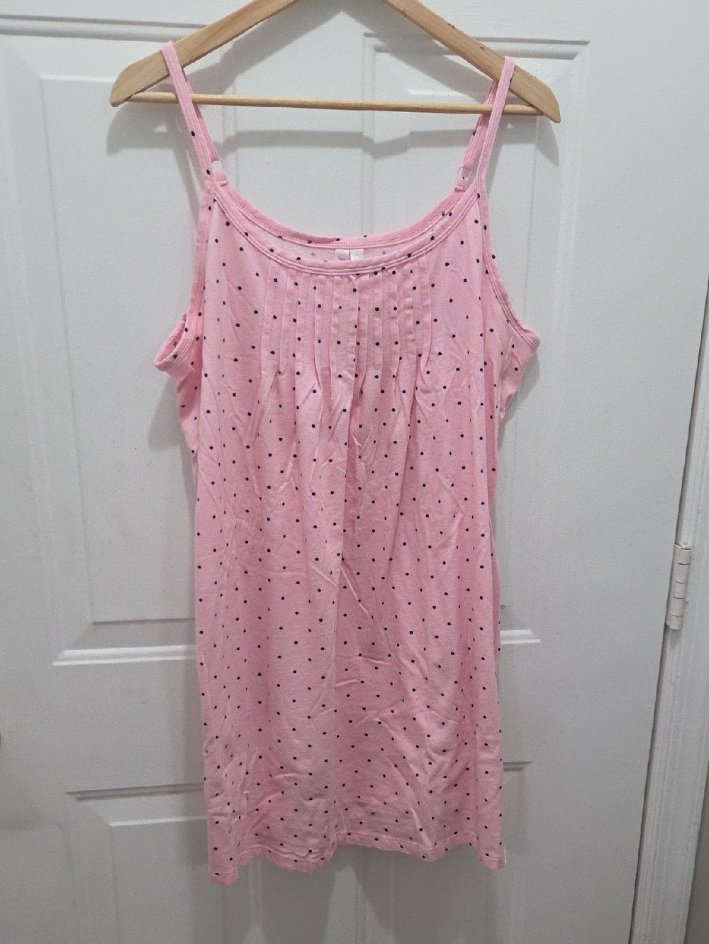 Joyspun Pink Polka Dot Cotton Nightgown XL